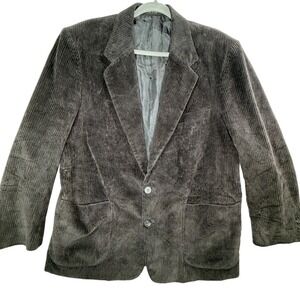 Mens Corduroy Blazer Jacket Black Classic Fit